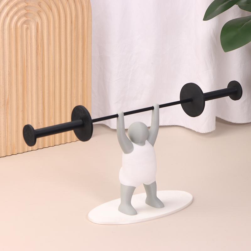 Lustiger Gewichtheber Toilettenpapierhalter Einzigartiger 3D-gedruckter Toilettenpapierhalter Hantelständer zur Badezimmerdekoration
