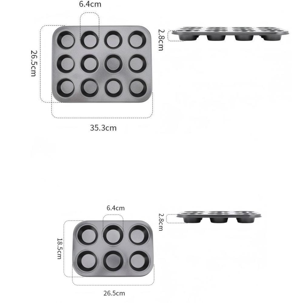 1 Packung Muffinform 6/12 Mulden Quadratische Cupcake-Form Muffinform Cupcake-Form Muffinform Kohlenstoffstahl Backform Antihaft Backgeschirr