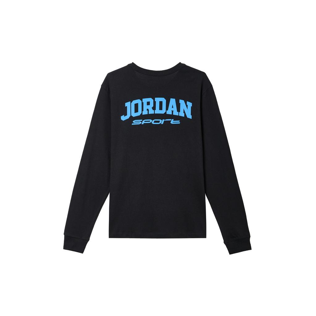 Jordan Dri Fit Sport Crew Neck Graphic Casual Long Sleeve T Shirt Men Tops Black Legendary-Blue FZ1982-011