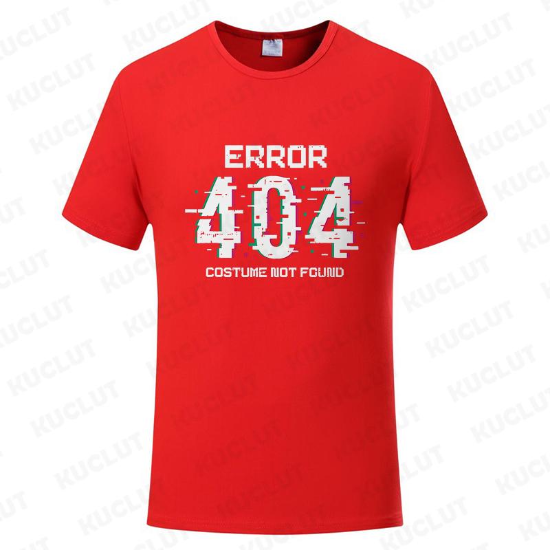 Men T Shirts Funny Letters Design Error 404 Motivation Not Found Print Graphic Summer O-neck Short Sleeve Top Tees Tshirt Gifts