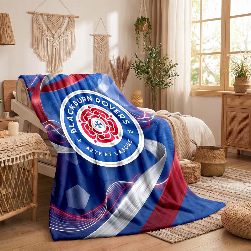 Blackburn Rovers Football Print Flannel Blanket Soft Warm Sofa Bed Throw Blanket For Home Office Bedroom