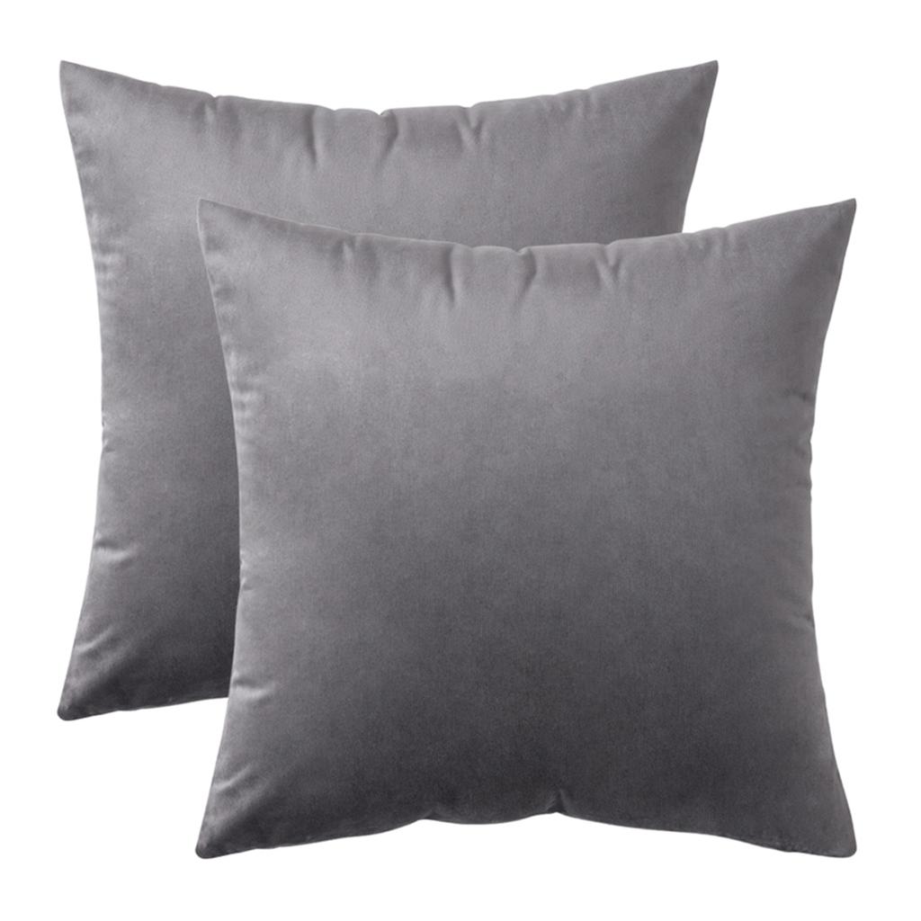 Decorative Pillowcase, Dark Gray Velvet