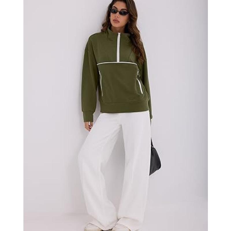 Fashionable Women's Hooded Sweatshirt Casual Pocket Top Loose Pullover