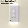 Outlet Cover Wall Socket Plate Double Led Night Light Sensor Coverplate Plug