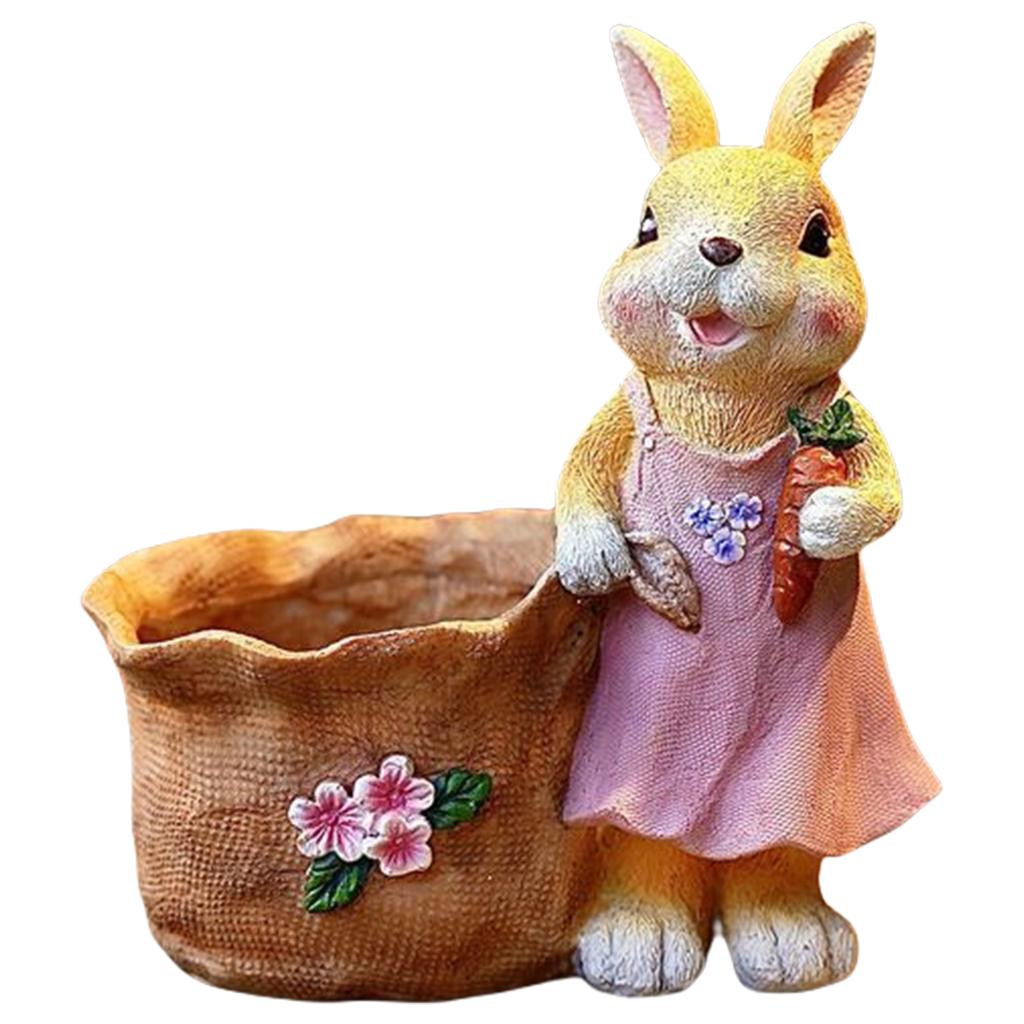 Lustiger Oster-Blumentopf Wiederverwendbar Hase mit Karotte Blumentopf Mehrzweck Cartoon Frühlings-Blumentopf für Zuhause Festival Dekoration
