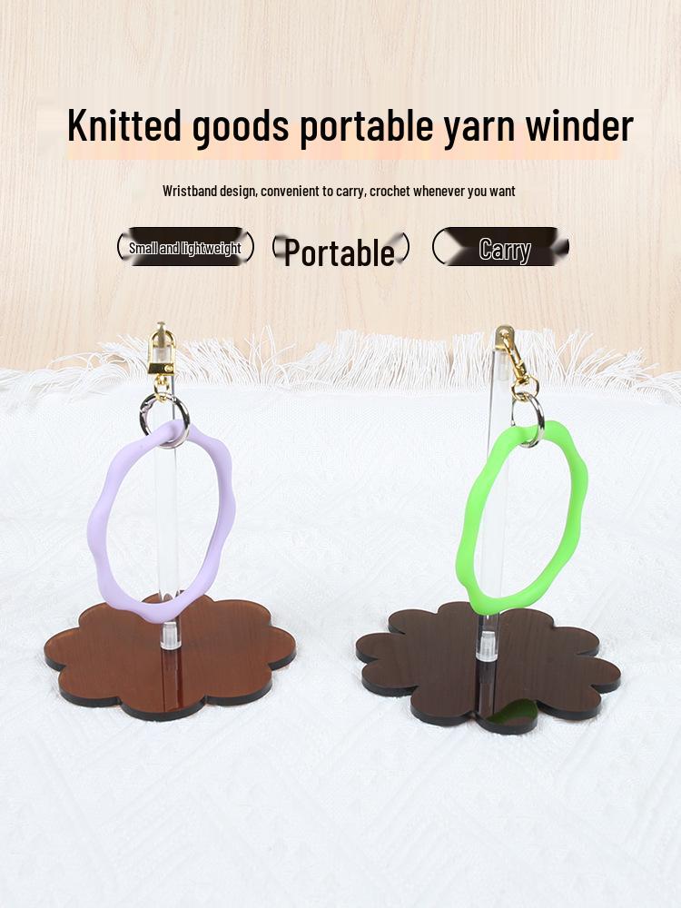 Portable Wooden Yarn Holder for DIY Knitting