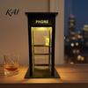 Retro Phone Booth Light Vintage Ambient Lamp, Tall Telephone Night Light, Nostalgic Table Lamp Warm LED for Bedroom Home Office Study Bar Decor