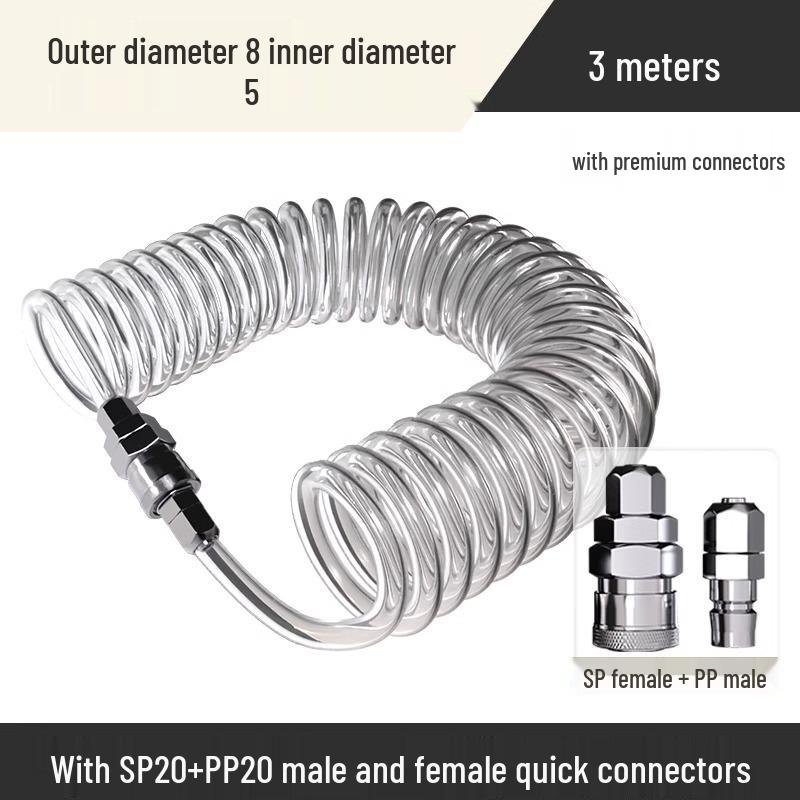 High-Pressure Retractable Air Hose with Quick Couplings