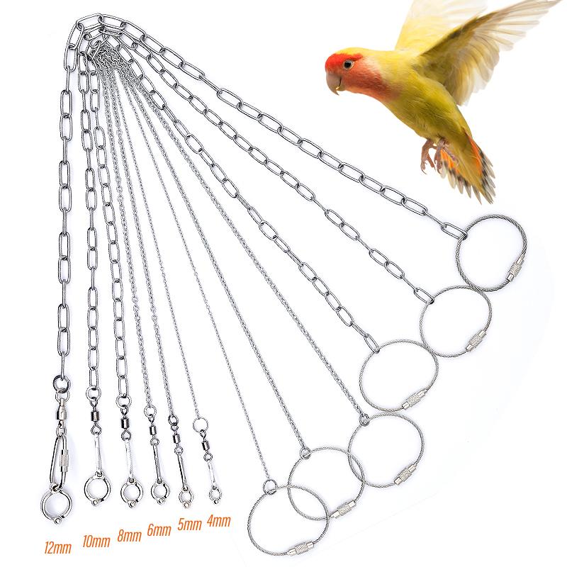 Vogel Papagei Fußkette Edelstahl Knöchel Fußring Ständer Kette Outdoor Flugtraining Star Stare Taube Vogel Zubehör