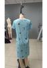 2024 Spring-Summer Casual Women's Printed Round Neck Pajama Dress