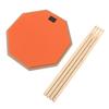 12in Silent Practice Drum Pad Set Rubber Appearance Quiet Drum Pad with 2 Pair Drumsticks for Home Orange