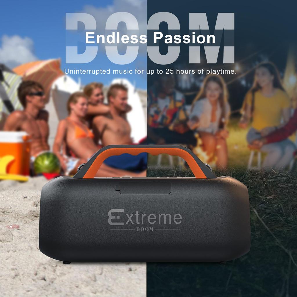 DOSS Extreme Boom S Bluetooth 60W with IPX6 25 Hours of Enhanced Mobile Shoulder Strap for and Stores Speaker, Loud, Wireless, Portable, Outdoor,