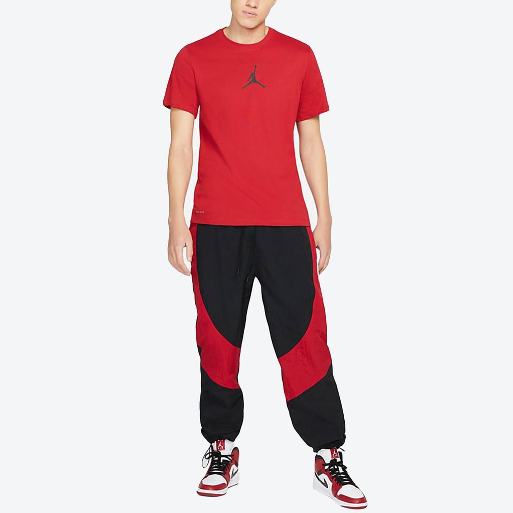Jordan Jumpman T Shirts Men's Red Crew Neck Moderate CW5191-687