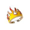 Hipster Personality Flame Ring Gothic Punk Vintage Aesthetic Yellow Fire Open Finger Ring Jewelry Gift for Women Men