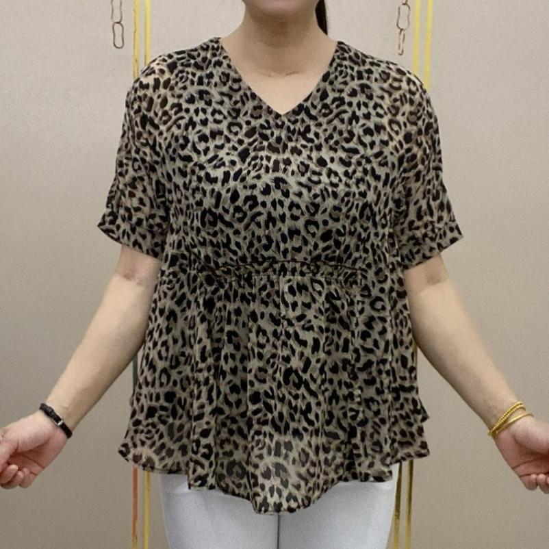 Летняя Модная Воротник Цвет Короткий Рукав Тонкая Шифоновая Рубашка Свободная Мясо-Покрывающая Большая Рубашка S чёрный