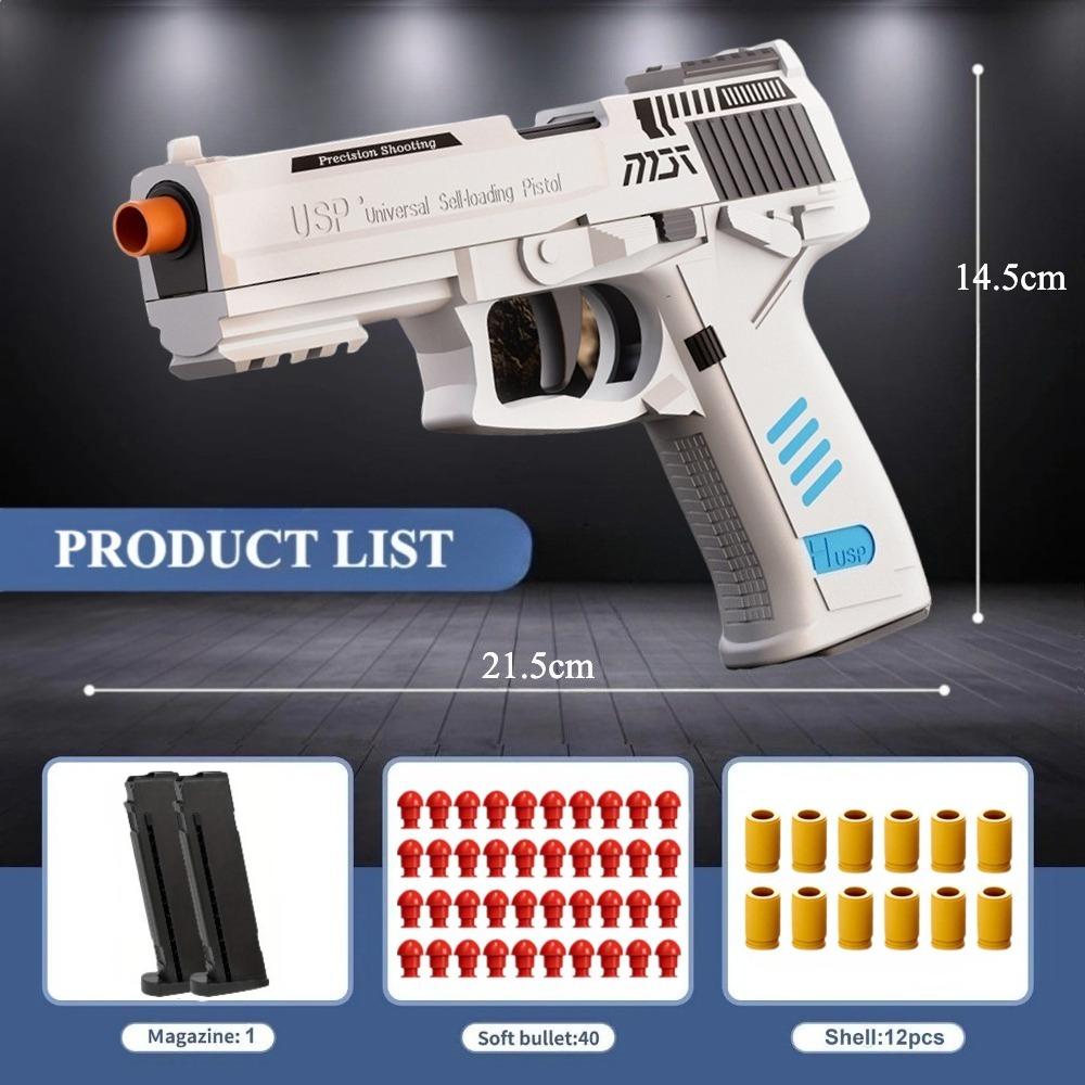 Sig17/Usp Shell Soft Bullet Toy Gun Outdoor Sports Shooting Game Education Pistol Gun Model Kids Birthday Gift