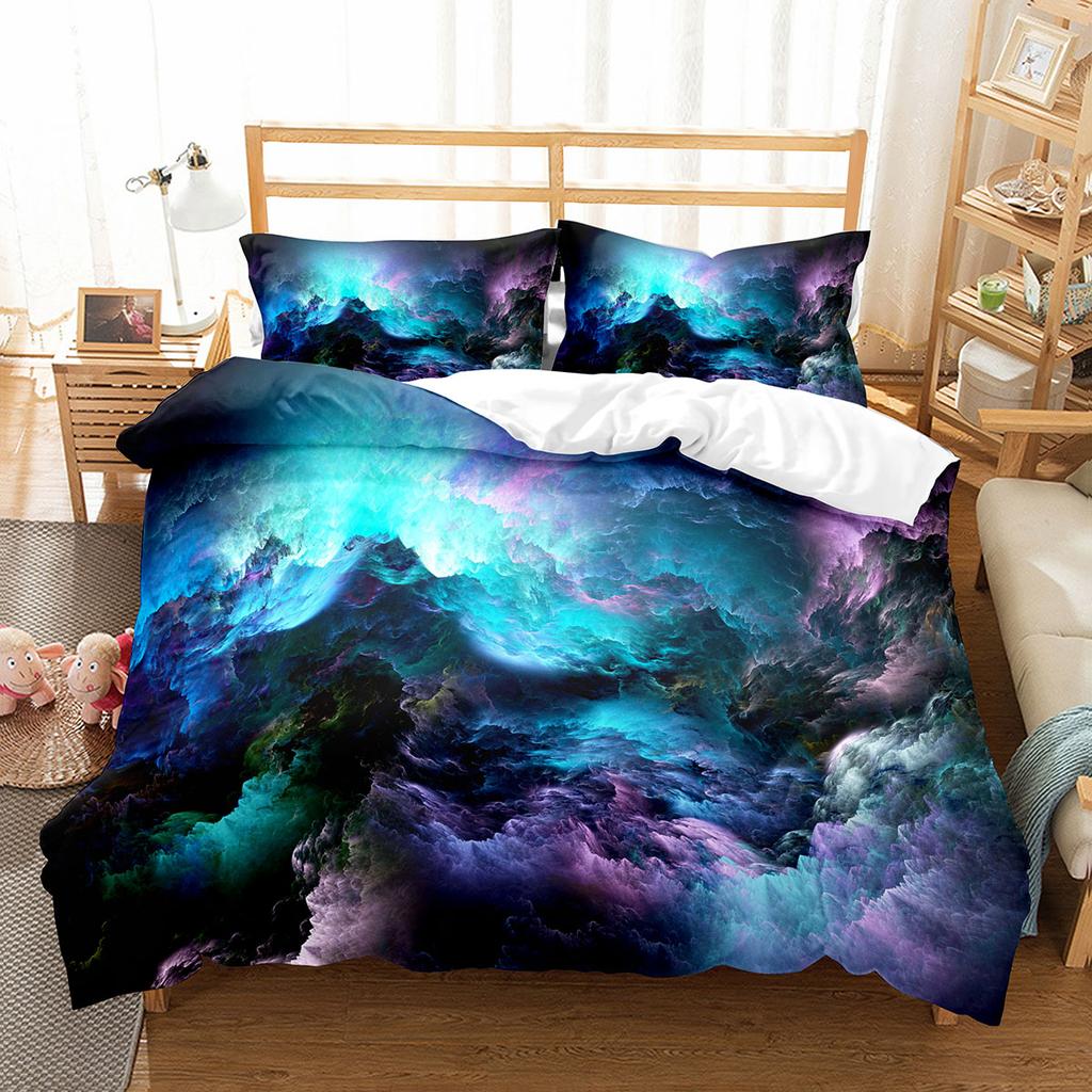 3D Abstract King Queen Duvet Cover Solid Geometry Bedding Set Rotate Three-dimensional Space 2/3pcs Polyester Soft Quilt Cover
