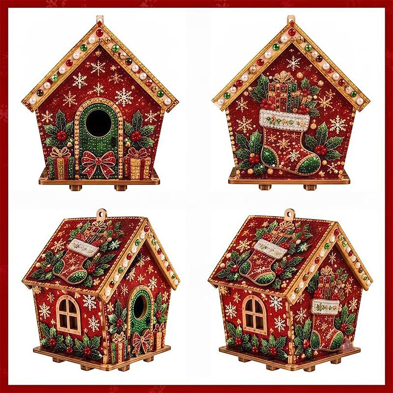 3D Diamant Schilderij Kersthut Kit DIY Handgemaakt Kristal Strass Huis Ambacht Feestelijk Vakantie Ornament Cadeau voor Kinderen Volwassene