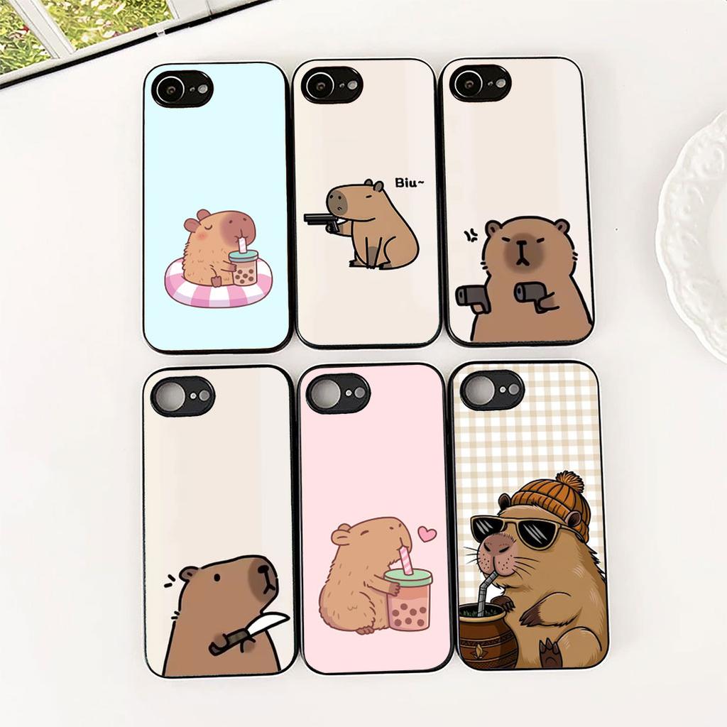 Cover for Apple iPhone 17 Pro XS Max Air 6 7 8 Plus 5 + SE 2022 SE2 16E 8+ Casing Phone Case Anime Wallpaper Capybaras Cartoon