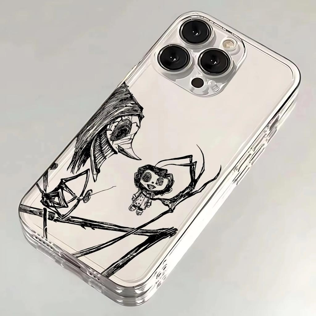 Coraline Phone Case For iPhone 17 Air 16 e 15 14 13 12 11 Pro Max Plus Mini SE 2020 2022 Soft Transparent Case
