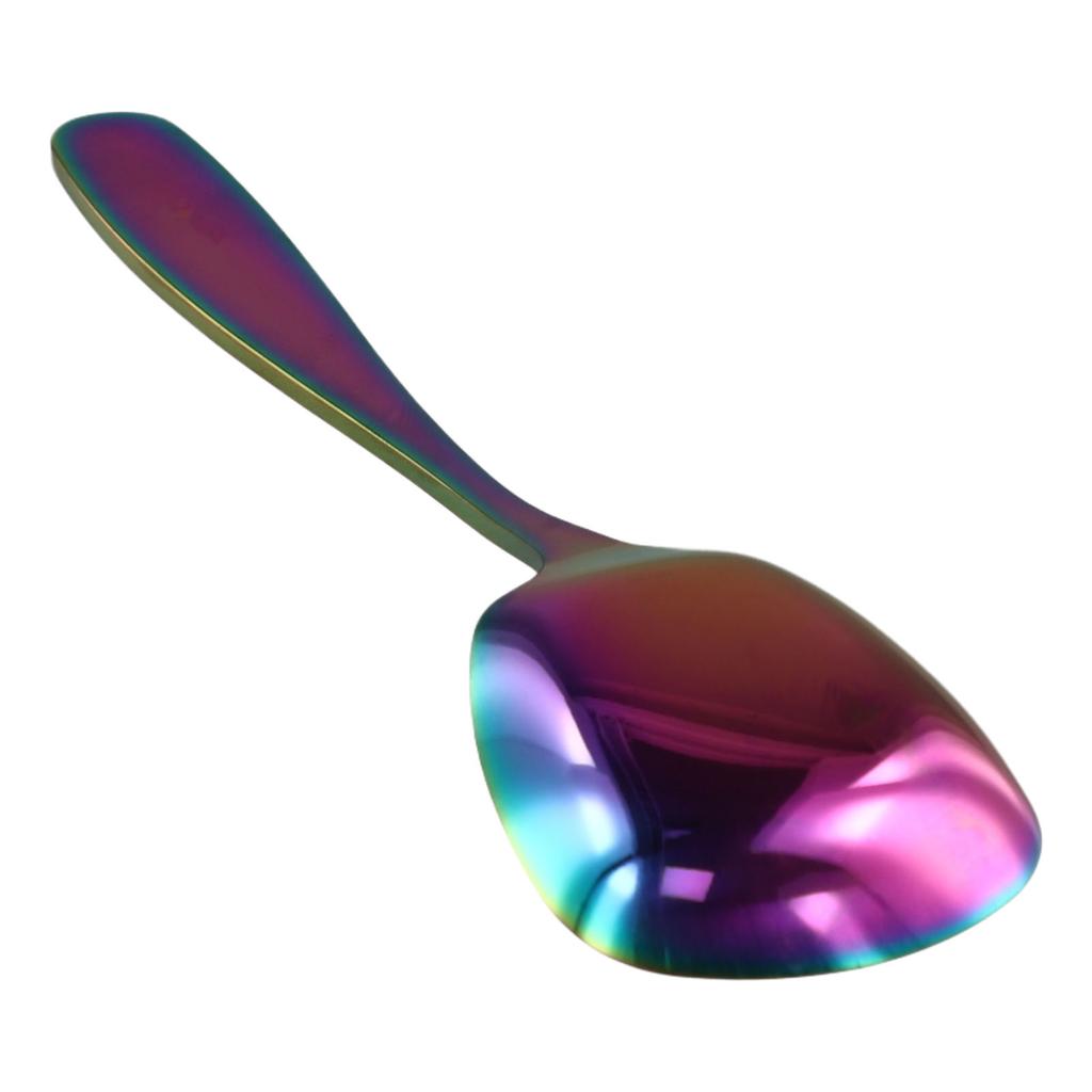 Brand New Hotels Kitchens Spoons Kitchen Tools Mirror Polish Rice& Soup Spoons Spoons Square Head Stainless Steel For Home