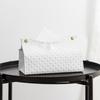 PU Leather Tissue Holder Rectangular Rattan-Tissue Box Cover Facial-Tissue-Case Paper Dispenser for Drop