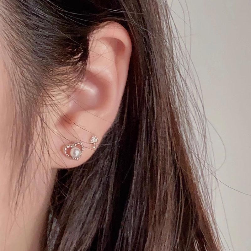 Love Pearl Earrings Atmospheric Earrings Earrings Exquisite Retro French High-end Earrings