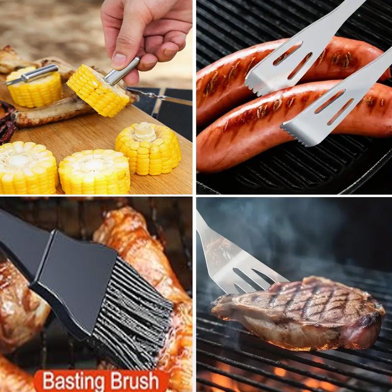 Cooking Oven Set Barbecue Grill Set for Men Women Gift Stainless Steel BBQ Grilling Combination Tools Portable Cloth Bag