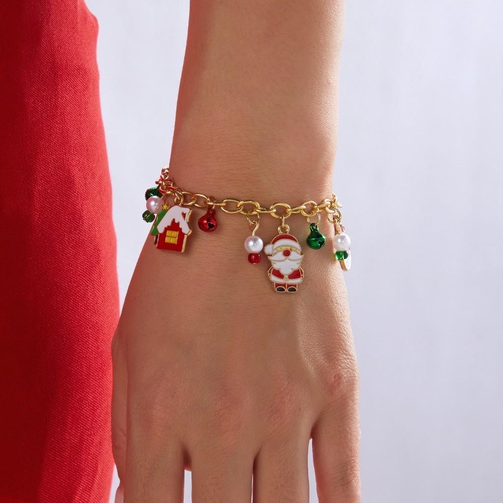 Charming Style Christmas Tree Bracelet Exquisite Snowflake Pendant Bangles  Daily Wear