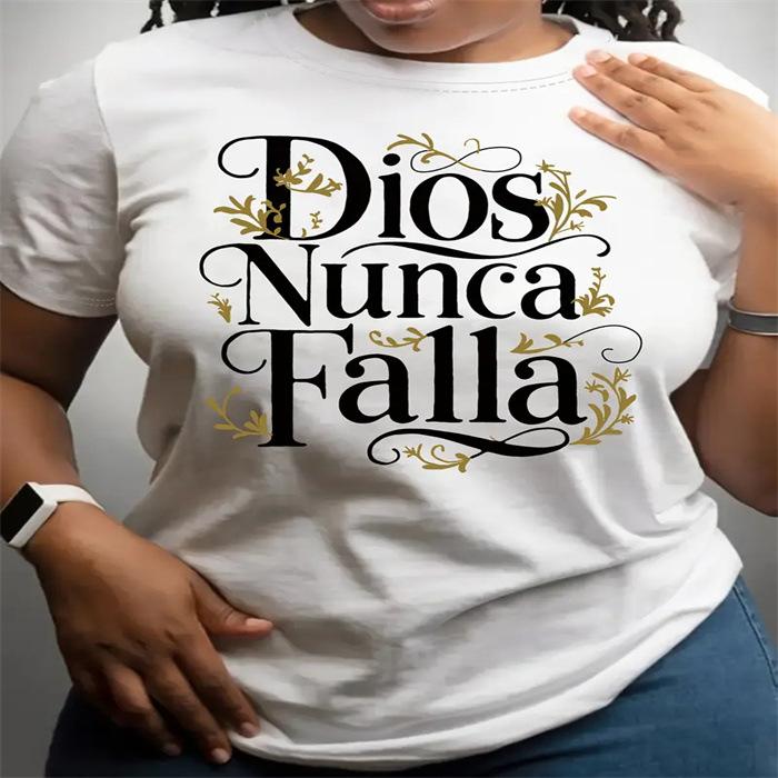 Maglietta estiva girocollo stampata, alla moda, casual, carina, a maniche corte, da donna, in puro cotone