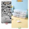Transparent Data Cable Organizer Case Classification Dustproof Card Organizer with Lid Clutter Collection Box for Office Home