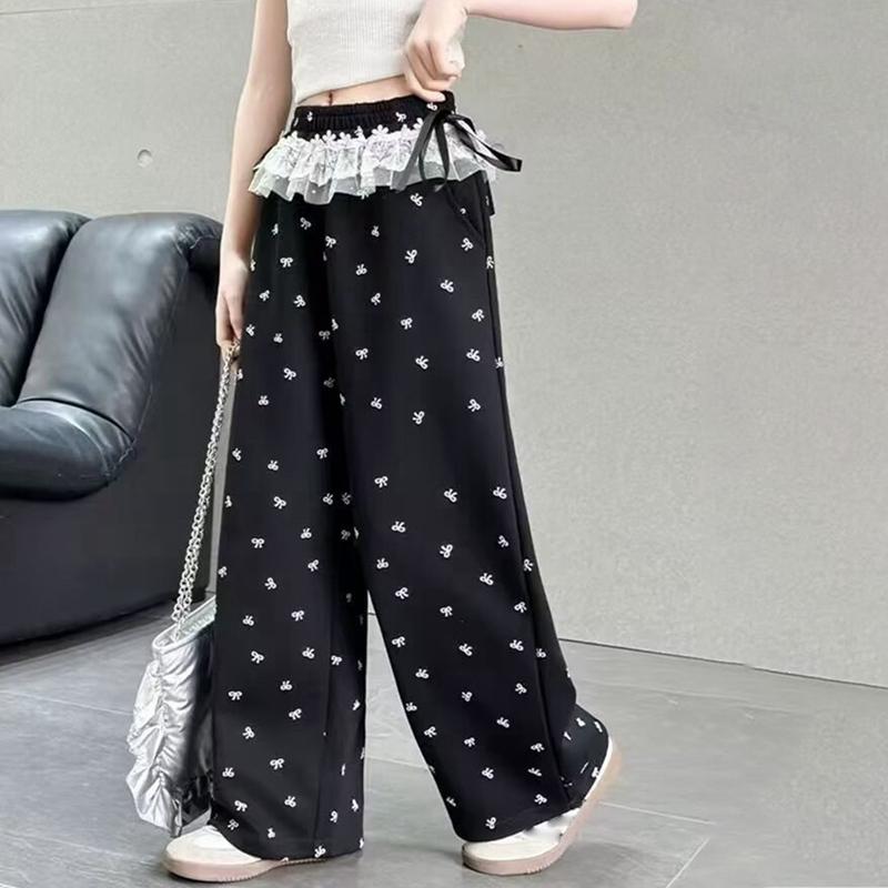 6-16 Years Kids Girls Loose Pants Wide-leg Pants