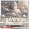 2D Buddha Lotus Print Tapestry, Zen Meditation Wall Hanging for Living Room Bedroom Yoga Room Decor