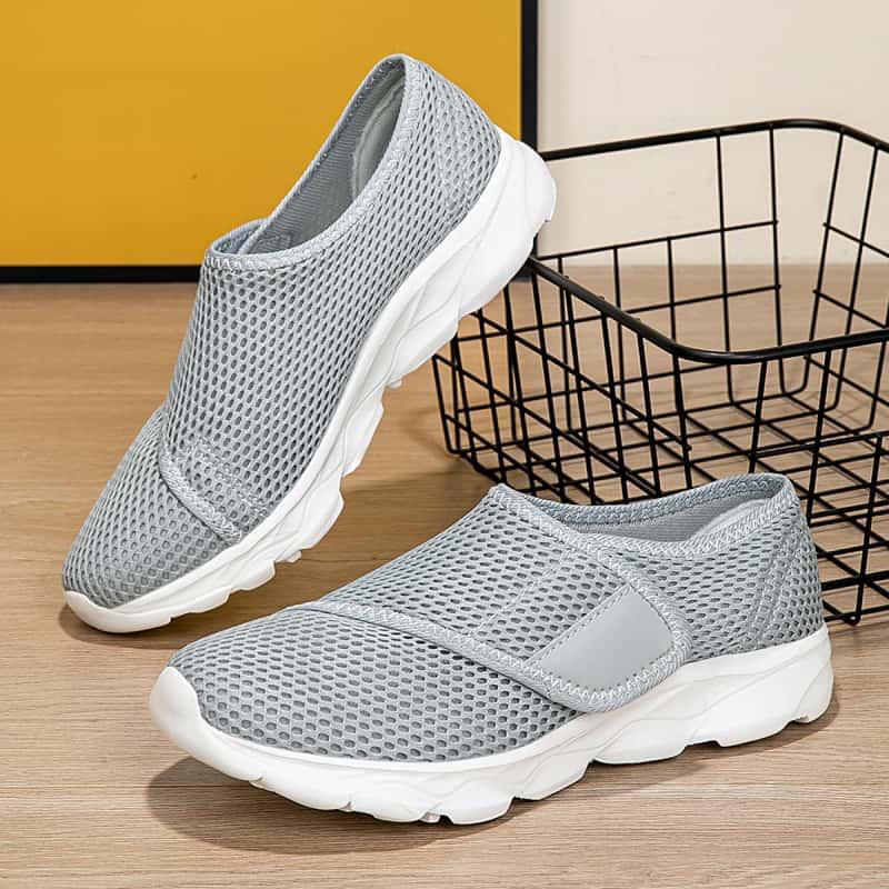 Damen Sommer Mesh Slipper Freizeitschuhe mit dicken Sohlen
