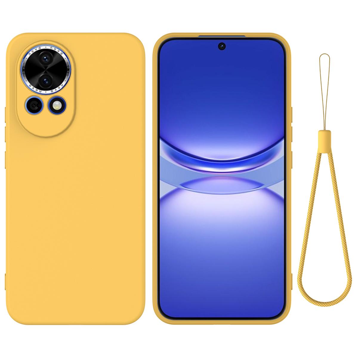 

For Huawei nova 13 5G Case Liquid Silicone Phone Back Cover with Hand Strap C