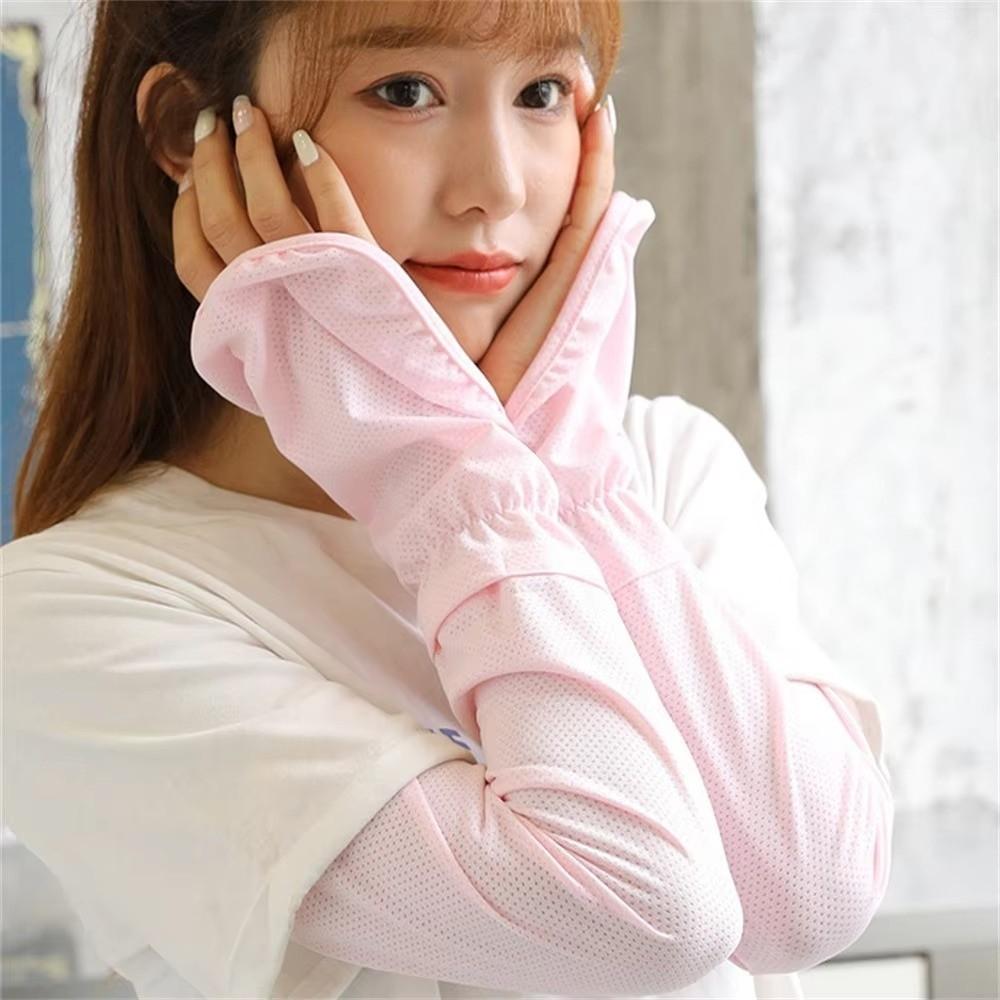 Adjustable Cuff Driving Sleeve Gloves Breathable Ice Silk Sleeve Sun Protection Sleeves  Cycling