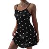 Summer Women's Heart Print Spaghetti Strap Pajama Dress