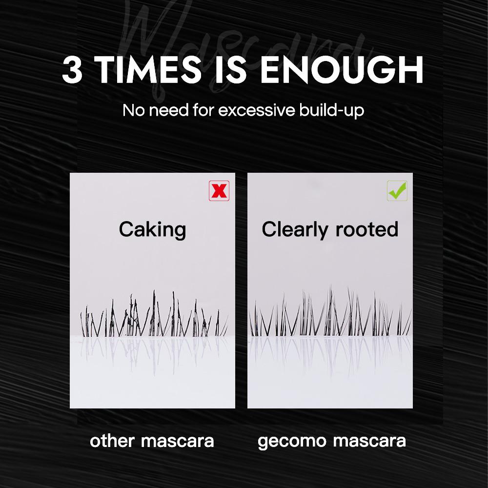 GECOMO Long-lasting Mascara Natural Curl Volume Not Easy To Smudge Detailed Combing Of Eyelashes