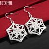 925 Sterling Silver Openwork Five-Pointed Star Pendant Earrings - Exquisite Gift Jewelry
