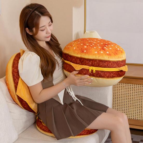 40cm Plyšová hračka Hamburger PP bavlna výplň Útulný dotyk Mäkký Krásny Vankúš na chrbát Spoločník na spanie Simulácia 3D Plyšový Burger