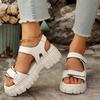 Women’s Hook-and-Loop Platform Round-Toe Slide Sandals
