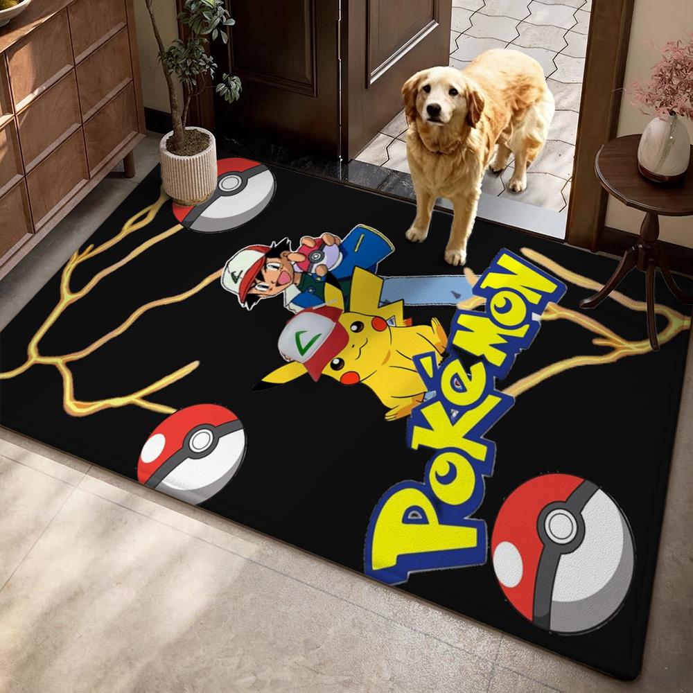 Pikachu Unleashes Rectangular Rug Thick Nonslip Carpet For Gaming Room Play Area Home Party Decor Gift For Friends