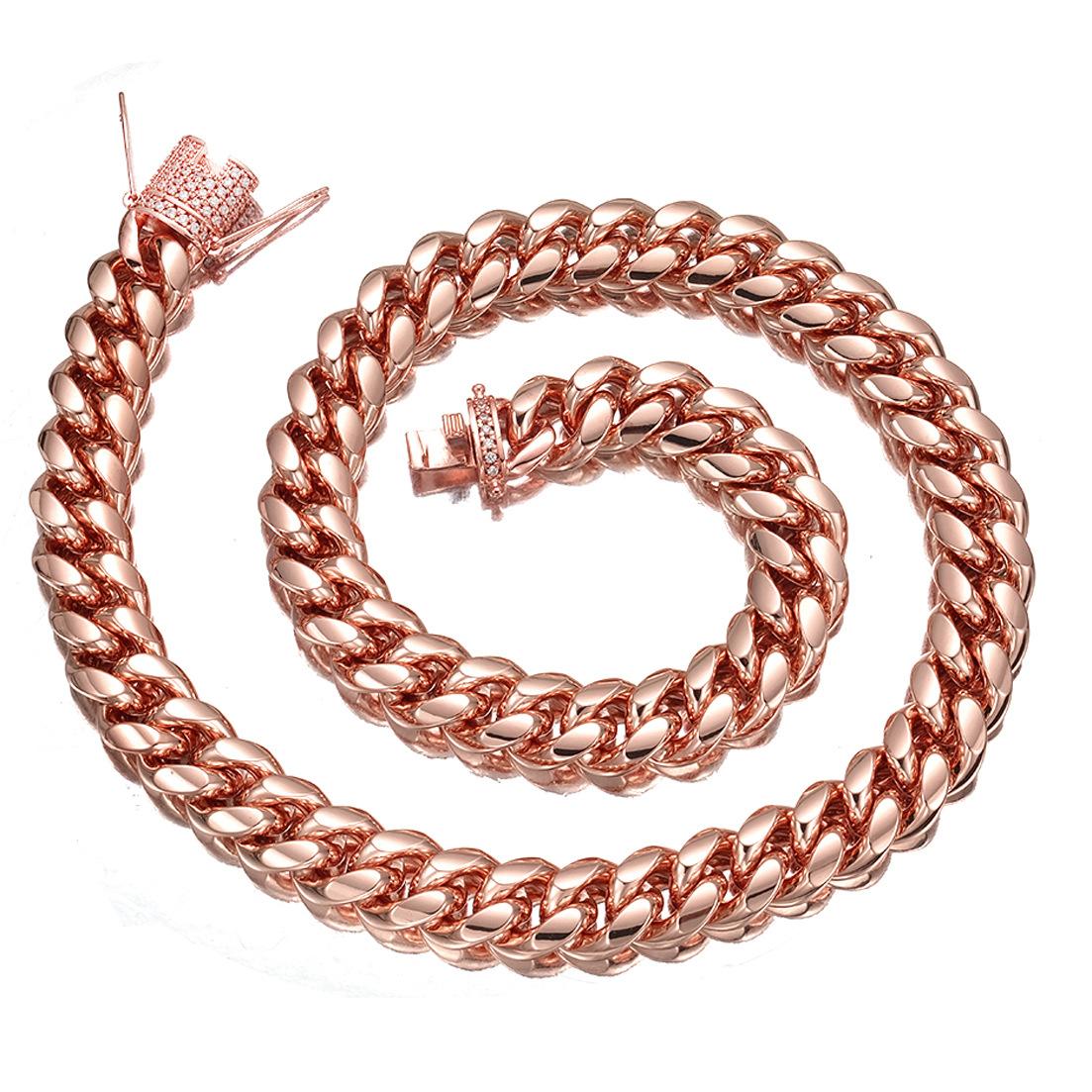 

Fashion Trend Necklace 2025 Jewelry with Diamond Rose Gold Chain Dragon Head Buckle Necklace 41CM