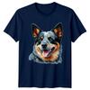 Blue Heeler Dog Breed Portrait Graphic Design TShirt