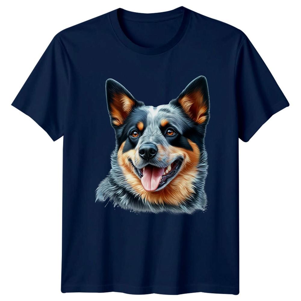 Blue Heeler Dog Breed Portrait Graphic Design TShirt