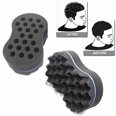 2PC Curly Hair Styling Sponge Brush Double Sided  Sponge Brushes Multi-holes Side Braid Twist Hair Curl Wave Hair Brush