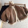 Children Velvet Warm Jackets Fashion Baby Kids Fleece Outwear Korean Boys Girls Zipper Thickness Suede Coat Winter