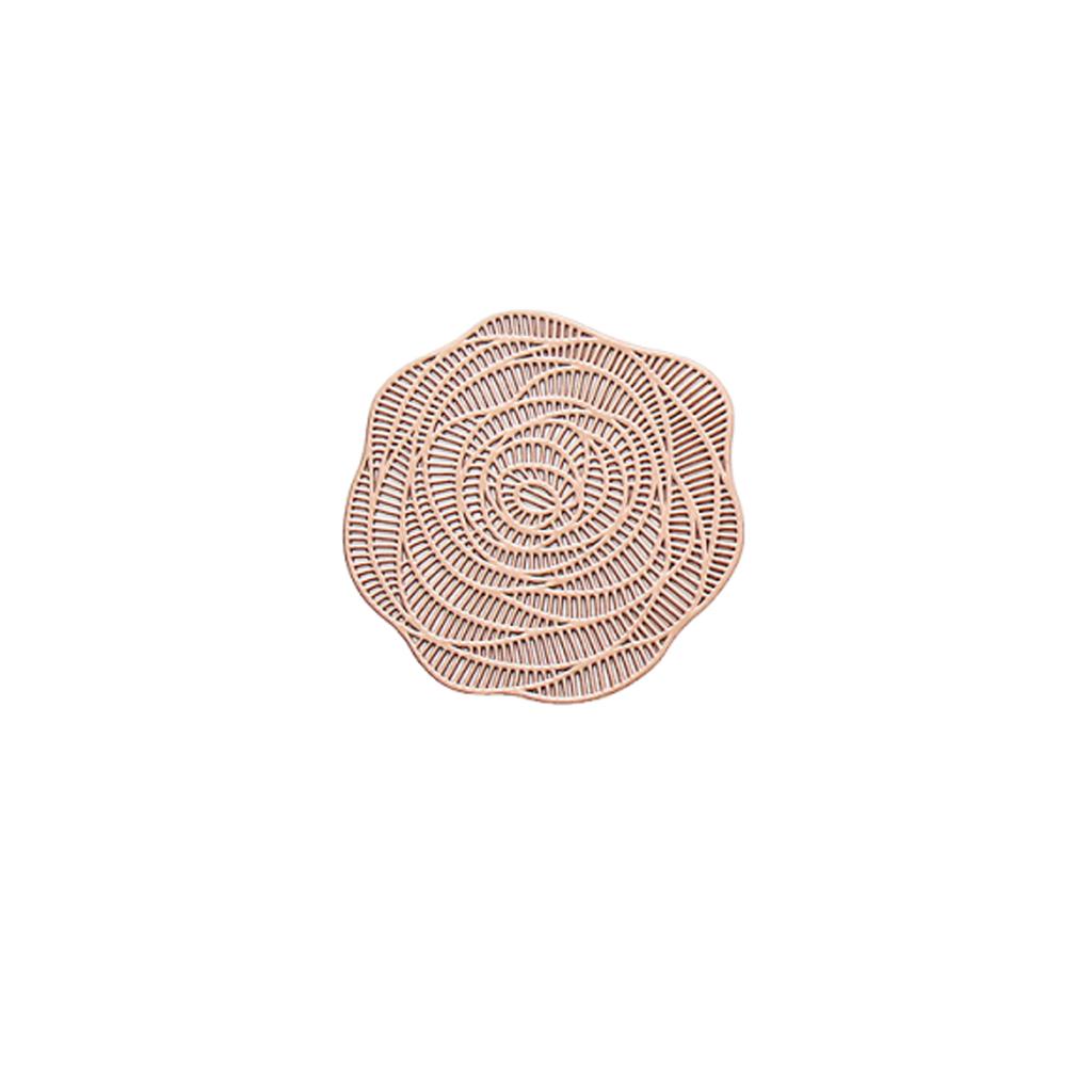 Heat Insulation Mat Single Rose Pattern Coaster 10cm Diameter Durable Non-slip Design for Table Protection and Heat Resistance