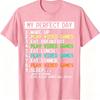 Funny Gamer Humor TShirt Retro Pixel Font My Perfect Day All Day Gaming Schedule Print Tee Video Game Fan Short Sleeve Tops