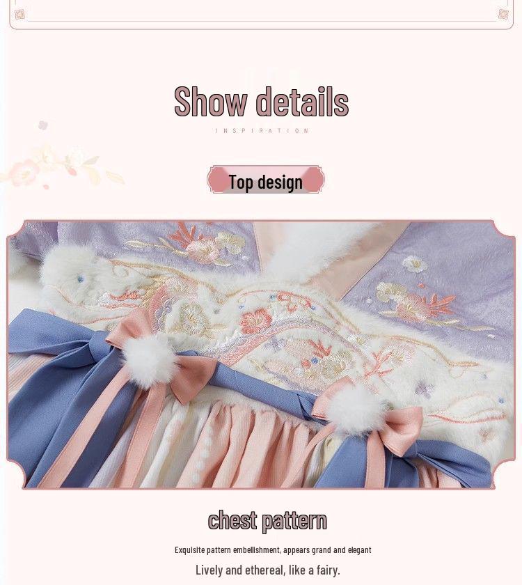 Zimní 2024 Vílí Hanfu pro Dívky: Výkonnostní kostým ve stylu Tang